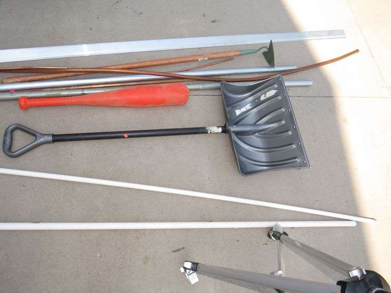 PVC pipe, copper tubing, snow shovel, rolling tripod, and more AAA
