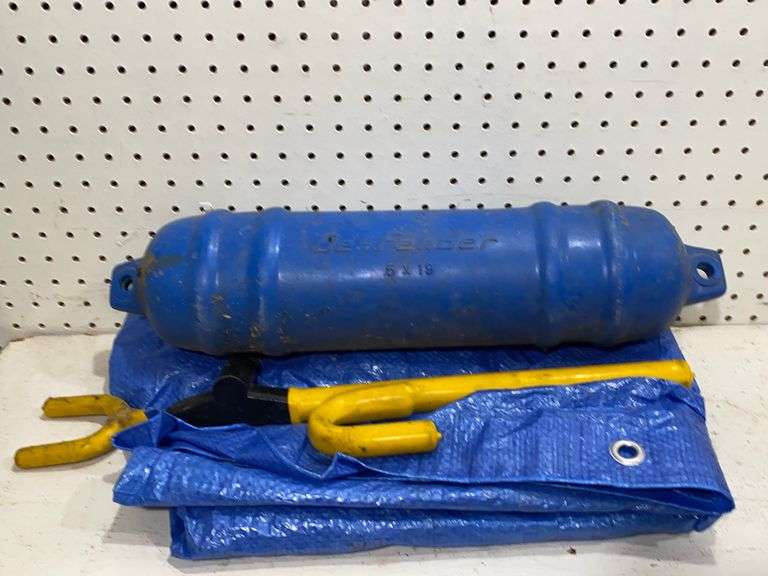Tarp, steering wheel lock, boat fender. 4B Lil Dusty Online Auctions All Estate Services, LLC