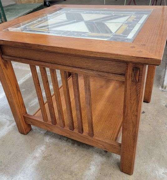 Mosiac Style Stained Glass Accent Table Lil Dusty Online Auctions