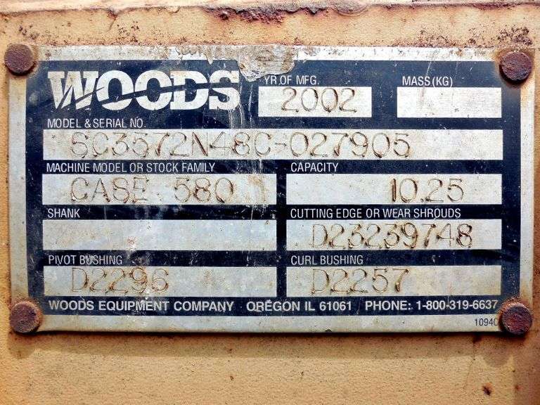 Woods Gannon Backhoe Bucket Auctioneer Express