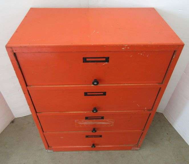 Wooden FourDrawer Shop Storage Albrecht Auction Service