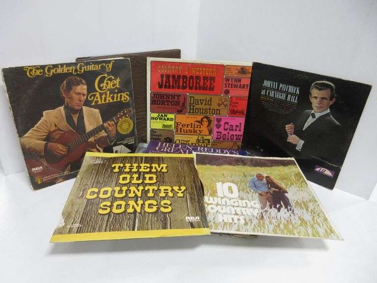 (25) Old Country Albums/Records, Includes Roy Clark, Chet Atkins