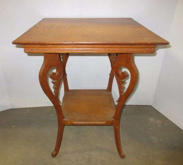 Antique Tiger Oak Side Table Albrecht Auction Service