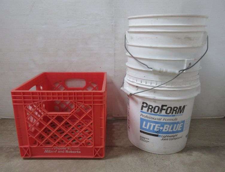 (3) FiveGallon Buckets, and a Milk Crate Albrecht Auction Service