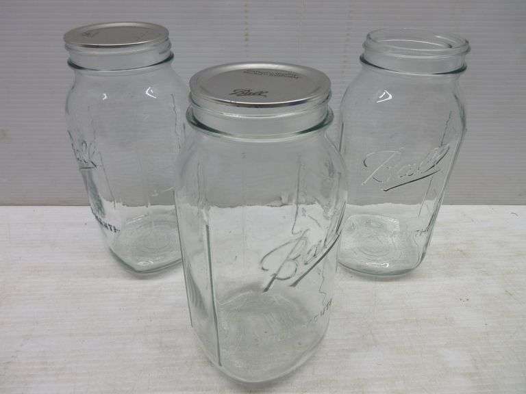 (11) Kerr and Ball 64 oz. Canning Jars Albrecht Auction Service