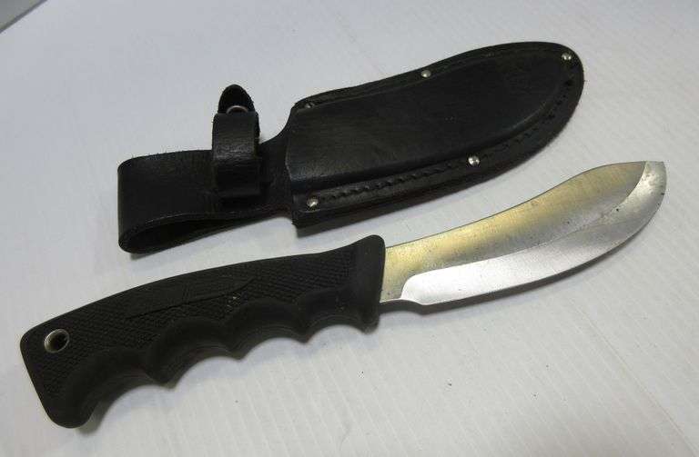 Coleman Western Stainless R14 USA Blade Buck Knife in Leather Sheath