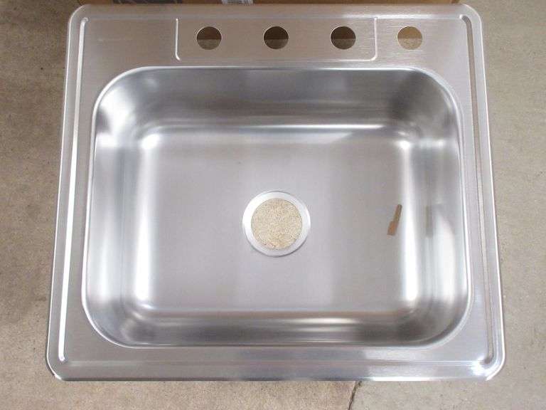 Glacier Bay Top Mount 25" Single Bowl Kitchen Sink Albrecht Auction