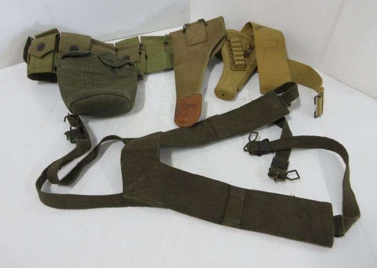 Ammo Belt with Eagle Button Snaps and Canteen Cover with Shoulder