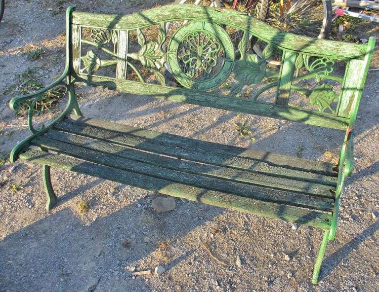 Old cast iron bench, 49"L, wood slats need to be replaced Albrecht