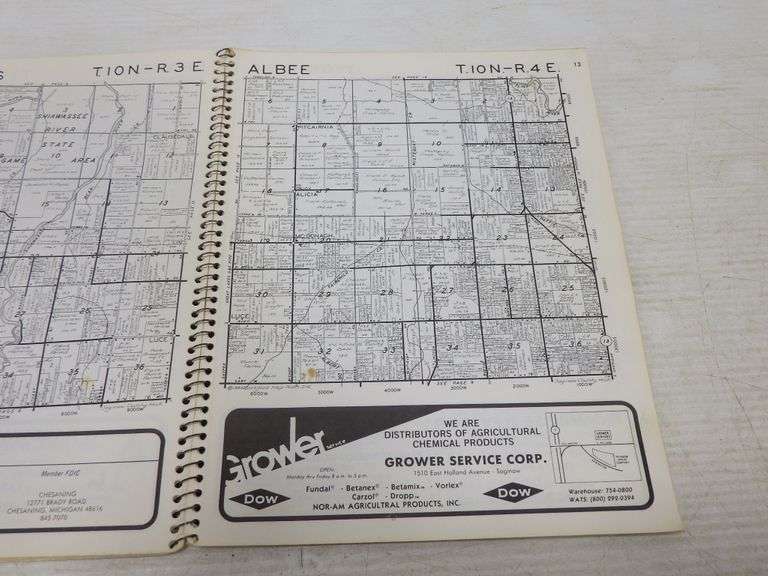 Vintage 1983 Saginaw County Michigan land atlas and plat book with