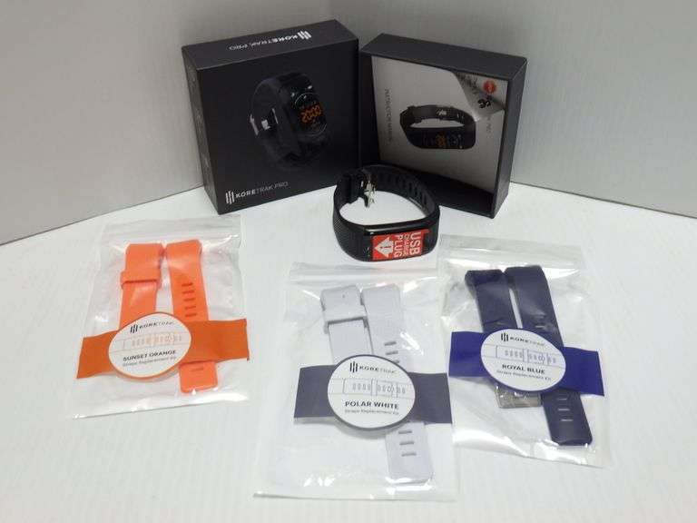 Koretrak Fitness Watch comes with instruction manual, and (3) extra