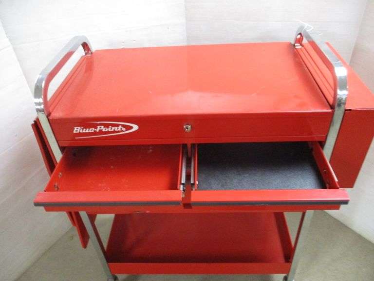 Blue Point rollable fourdrawer tool box with foldout side shelf, 34"W