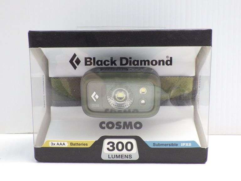 Black diamond headlamp, Cosmo Model, 300-Lumens, multi-function