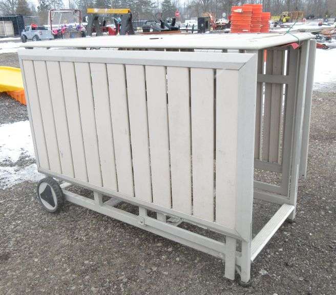 Rolling Outdoor Table with Collapsible Sides Albrecht Auction Service