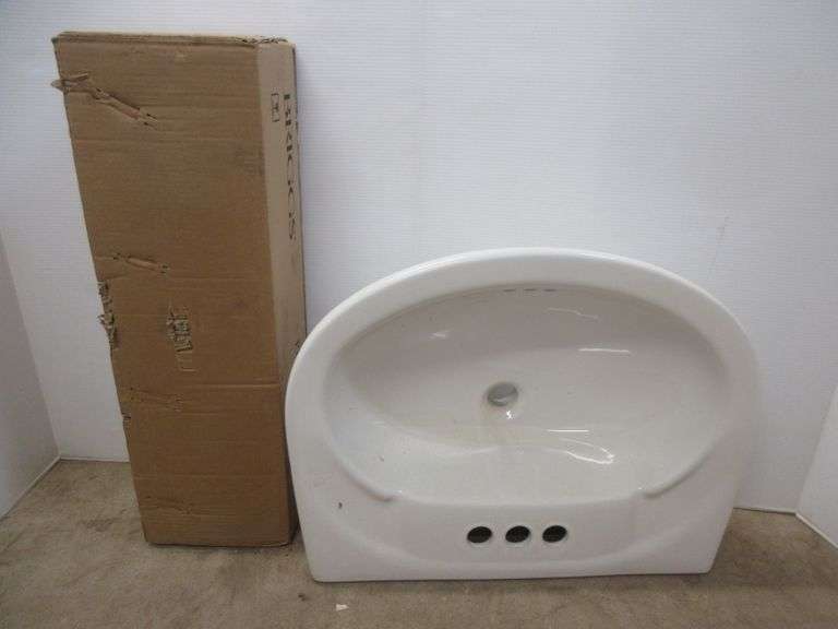 Pedestal sink and base, NIB Albrecht Auction Service