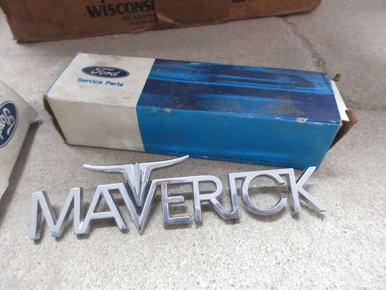 (2) Boxes of old Ford car parts, most are NOS Albrecht Auction Service