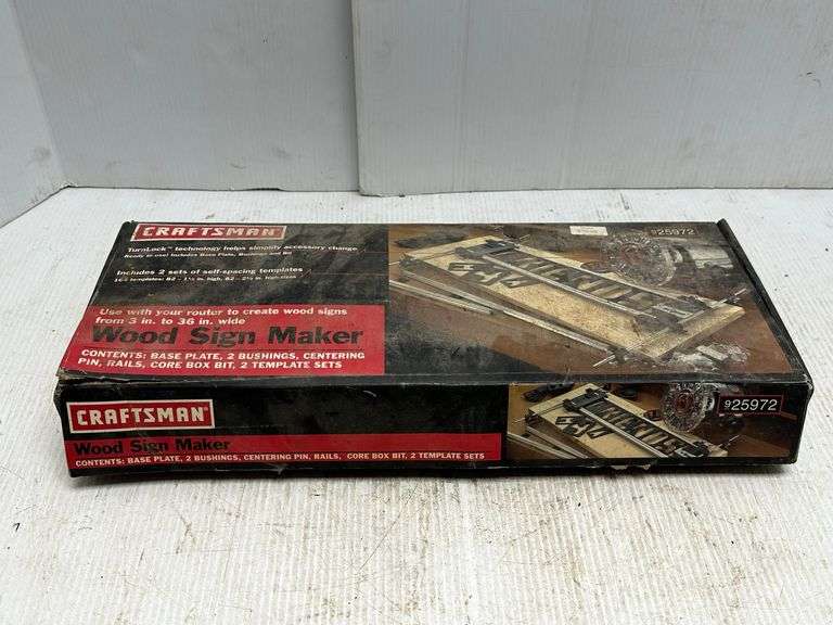 Craftsman wood sign kit Albrecht Auction Service