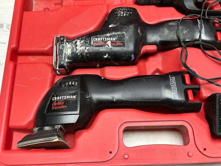 Craftsman detail sander, multipurpose saw, and 7.2V cordless drills