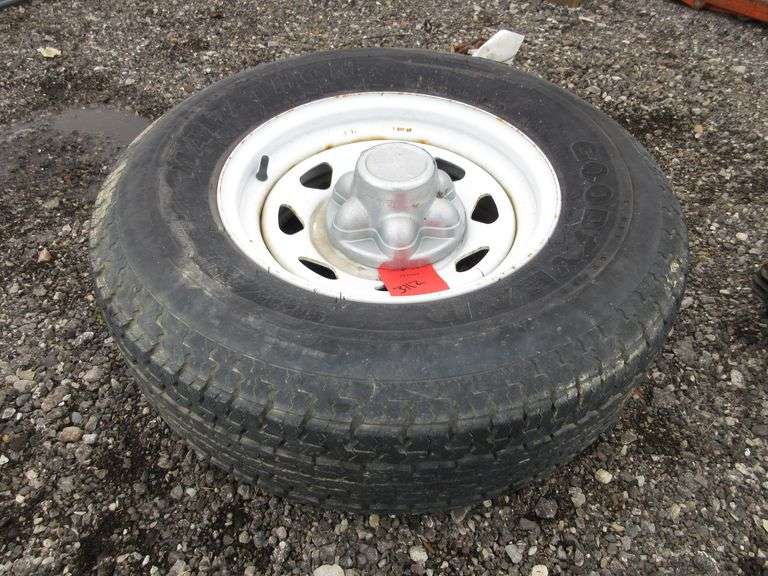 15" 6Lug trailer rim and tire, ST225/75R15, comes with center cap