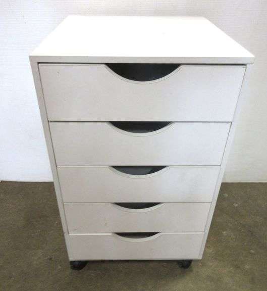 Rolling drawer unit with fivedrawers, 16"W x 16" x 24"H, great
