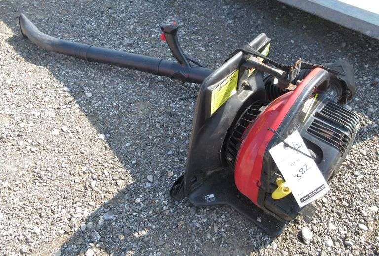 Homelite backpack blower, starts on spray, as is Albrecht Auction Service