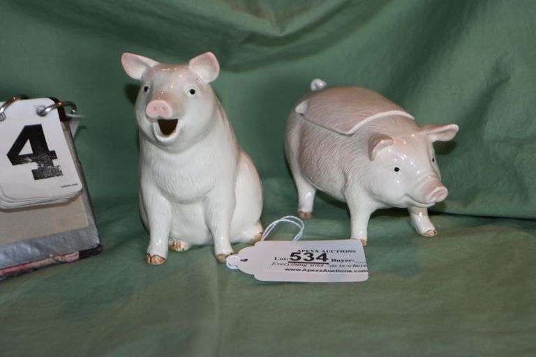 Decorative Pig Cream and Sugar Set Apexx Auctions