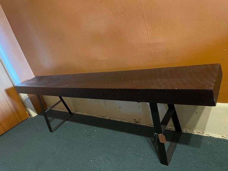Reclaimed Wood Bench Metal Legs Baer Auctioneers Realty, LLC