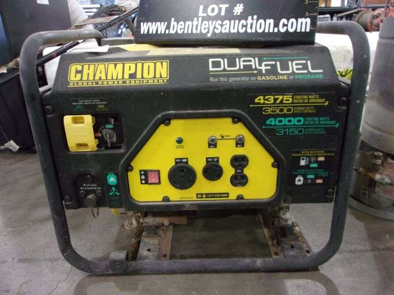CHAMPION DUAL FUEL 3500 WATT PORTABLE GENERATOR Bentley & Associates, LLC