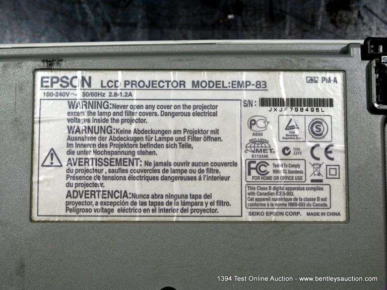 EPSON EMP-83 PROJECTOR - Bentley & Associates, LLC