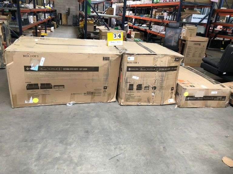 MEMBER'S MARK ATHENA COLLECTION 7PIECE SECTIONAL W/ CAST LAGOON FIRE