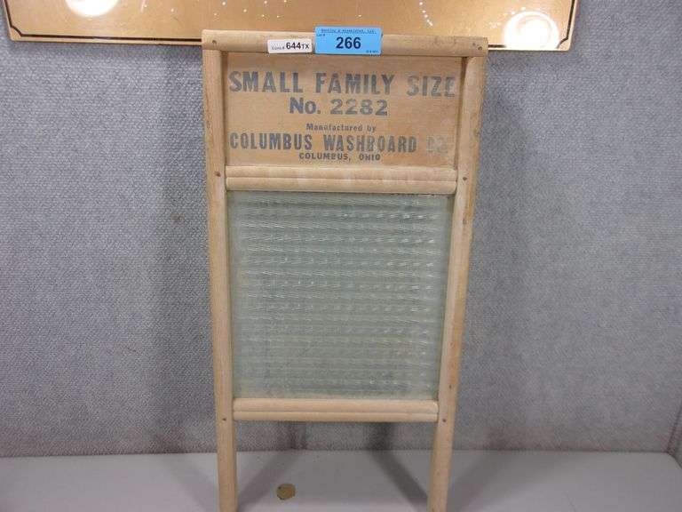 ANTIQUE COLUMBUS GLASS WASHBOARD SMALL FAMILY SIZE Bentley