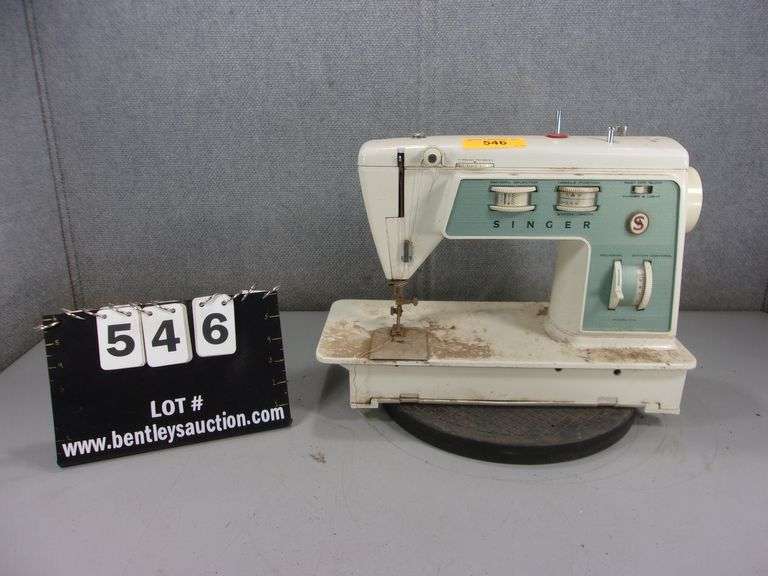 VINTAGE SINGER SEWING MACHINE WHITE ELECTRIC Bentley & Associates, LLC
