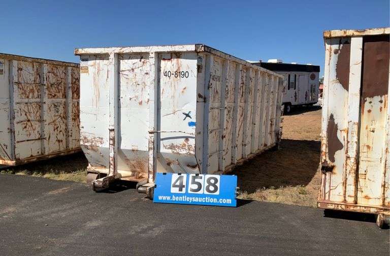 WHITE PAINTED 40 YARD ROLL OFF BOX/REFUSE BOX ROCKY MOUNTAIN METAL