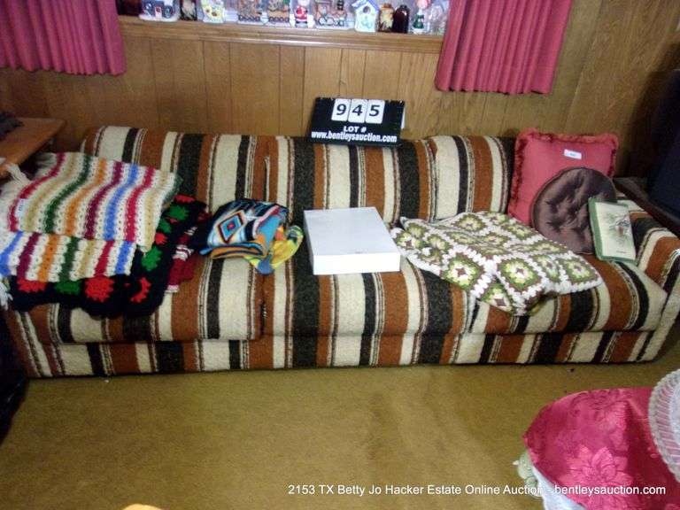 COWBOY WOOL STRIPE APOLSTERED LOW SITTING COUCH Bentley & Associates, LLC