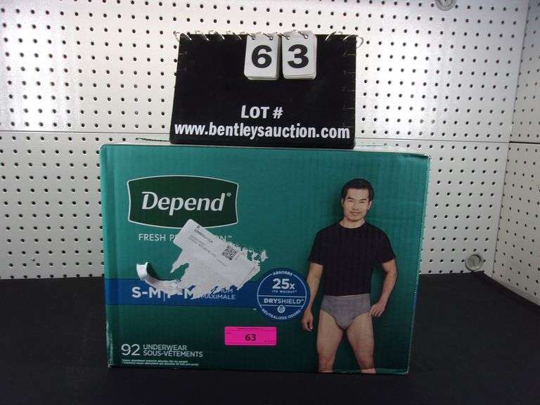 DEPEND S/M MEN'S DIAPERS, 92 COUNT Bentley & Associates, LLC