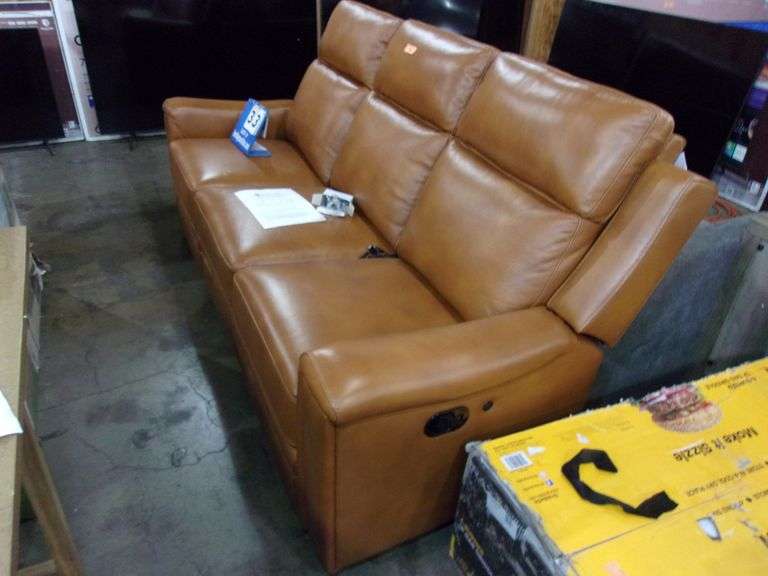 MEMBER'S MARK LIVINGSTON BROWN LEATHER RECLINING SOFA Bentley