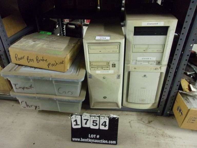 CONTENTS OF SHELF 2GATEWA P4 COMPUTERS, HUNTER BRAKE MACHINE PART, 2