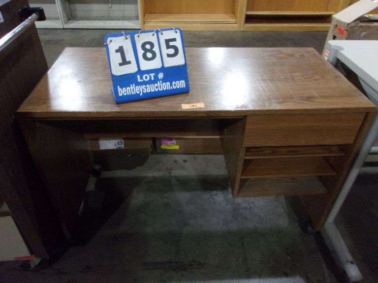 WOODEN 1DRAWER DESK ON WHEELS Bentley & Associates, LLC