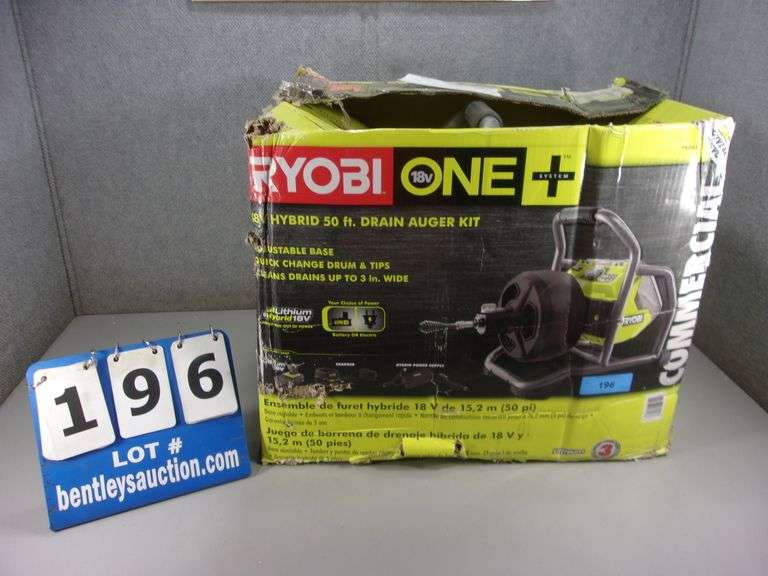 RYOBI 18V HYBRID 50' DRAIN AUGER KIT Bentley & Associates, LLC