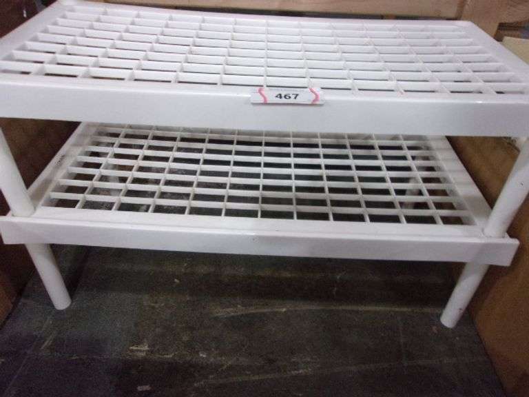 WHITE PLASTIC STACKABLE SHELVES Bentley & Associates, LLC