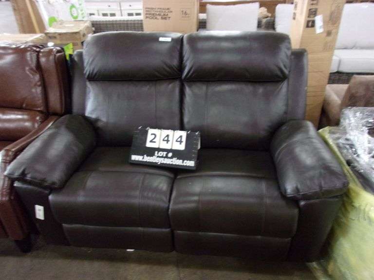 ABBYSON BRAYLEN DARK BROWN RECLINING SOFA Bentley & Associates, LLC