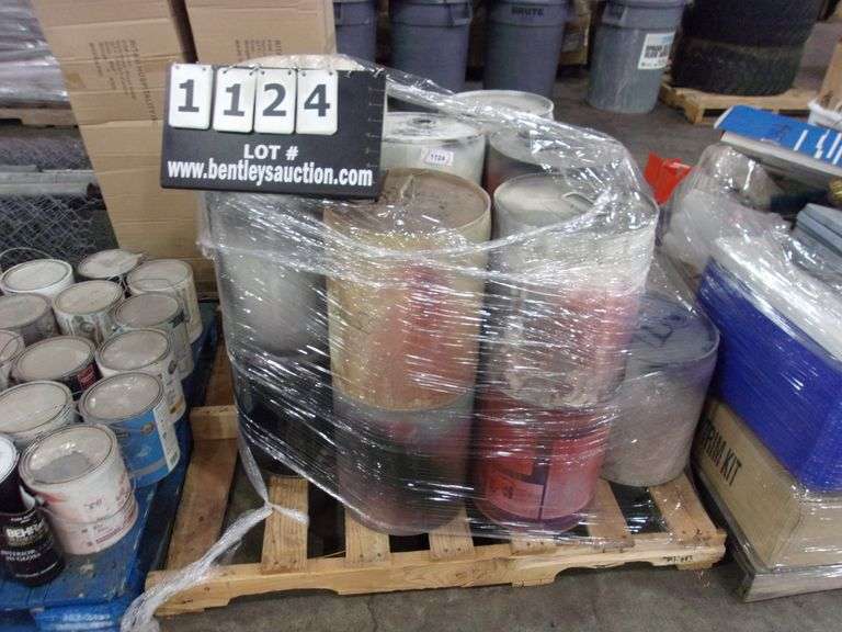 PALLET ASSORTED 5GALLON PAINT METAL DRUMS Bentley & Associates, LLC