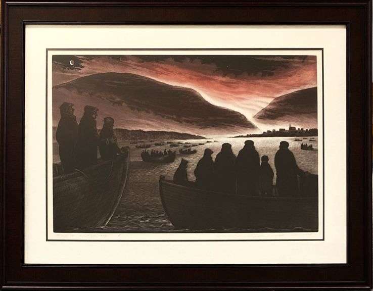 'Fire in Indian Bay' by David Blackwood RCA (19412022) Bartlett