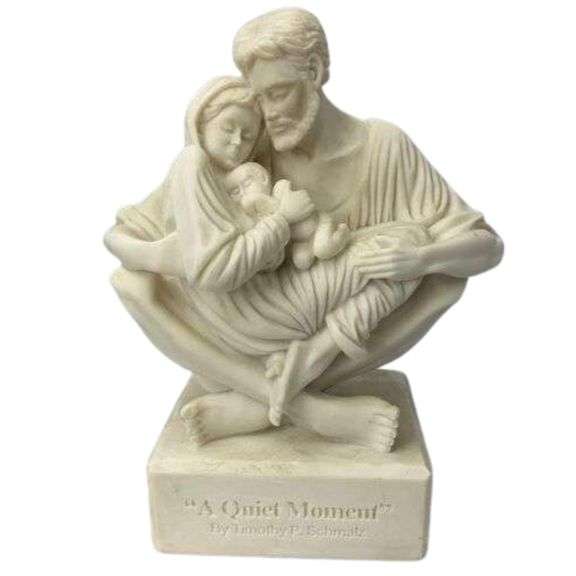 "A Quiet Moment" Holy Family White Resin 9.5" Statue by Timothy P