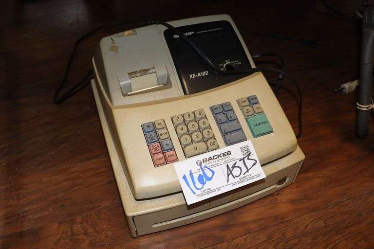 Sharp XEA102 cash register AS IS Backes Commercial Auctioneers