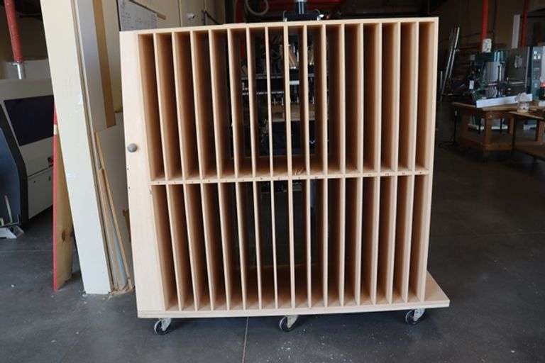 2' x 5' x 68" tall portable wood laminate inventory Backes