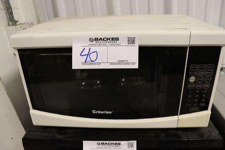 Criterion countertop microwave black Backes Commercial Auctioneers