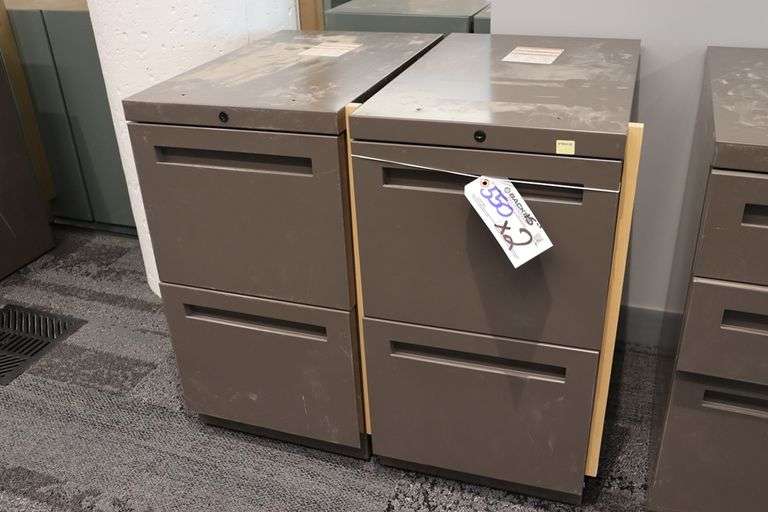 Times 2 Brown metal 2 drawer file Backes Commercial Auctioneers