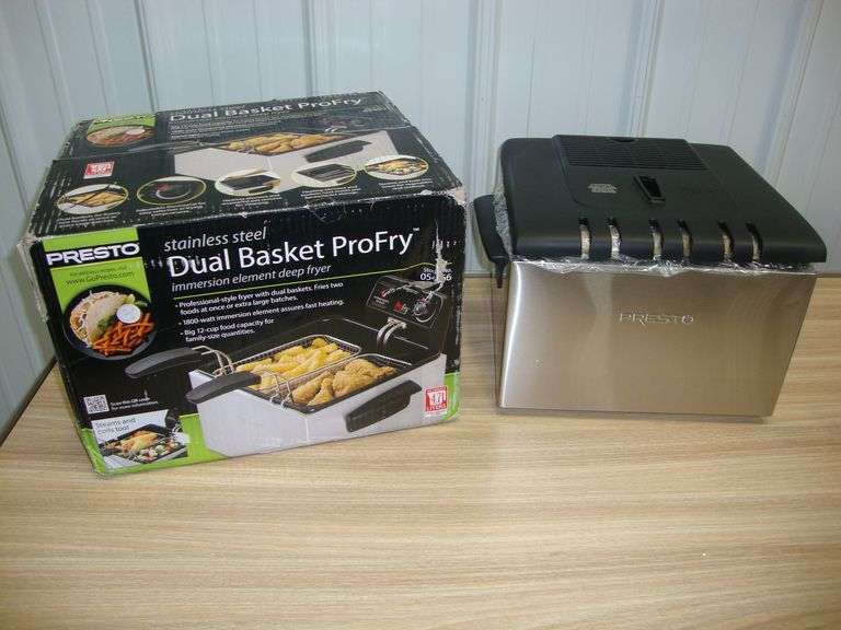 New Presto Dual Basket ProFry 12-cup Fryer, Model 05466, 1800-watt