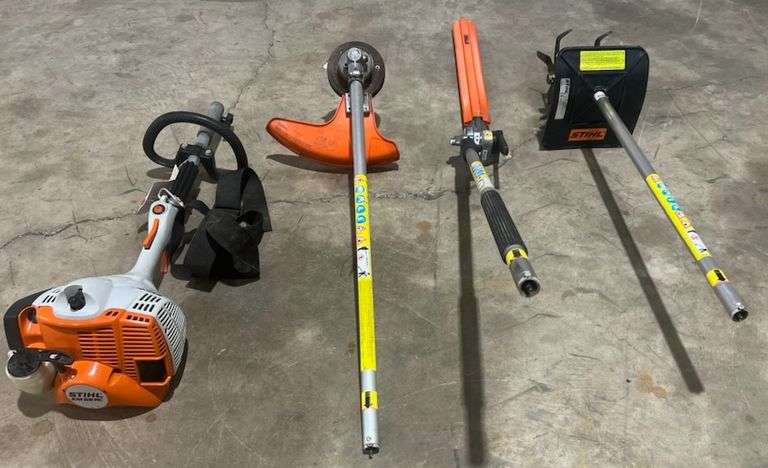 Stihl Weedeater - Stihl KM 56R with Attachments - Beekman Auctions